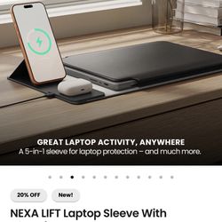 NEXA LIFT Laptop Sleeve With Charging Stand (13 & 14 Inch)