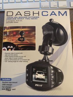Brand New Pilot Electronics CL-3005 Black Dash Cam Camera with 8GB SD Card