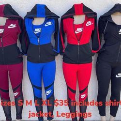 3 Pcs Women’s Outfits Include Shirt  Jacket And Pants  S M L XL $35  Shorts Sets $25 S M L XL 