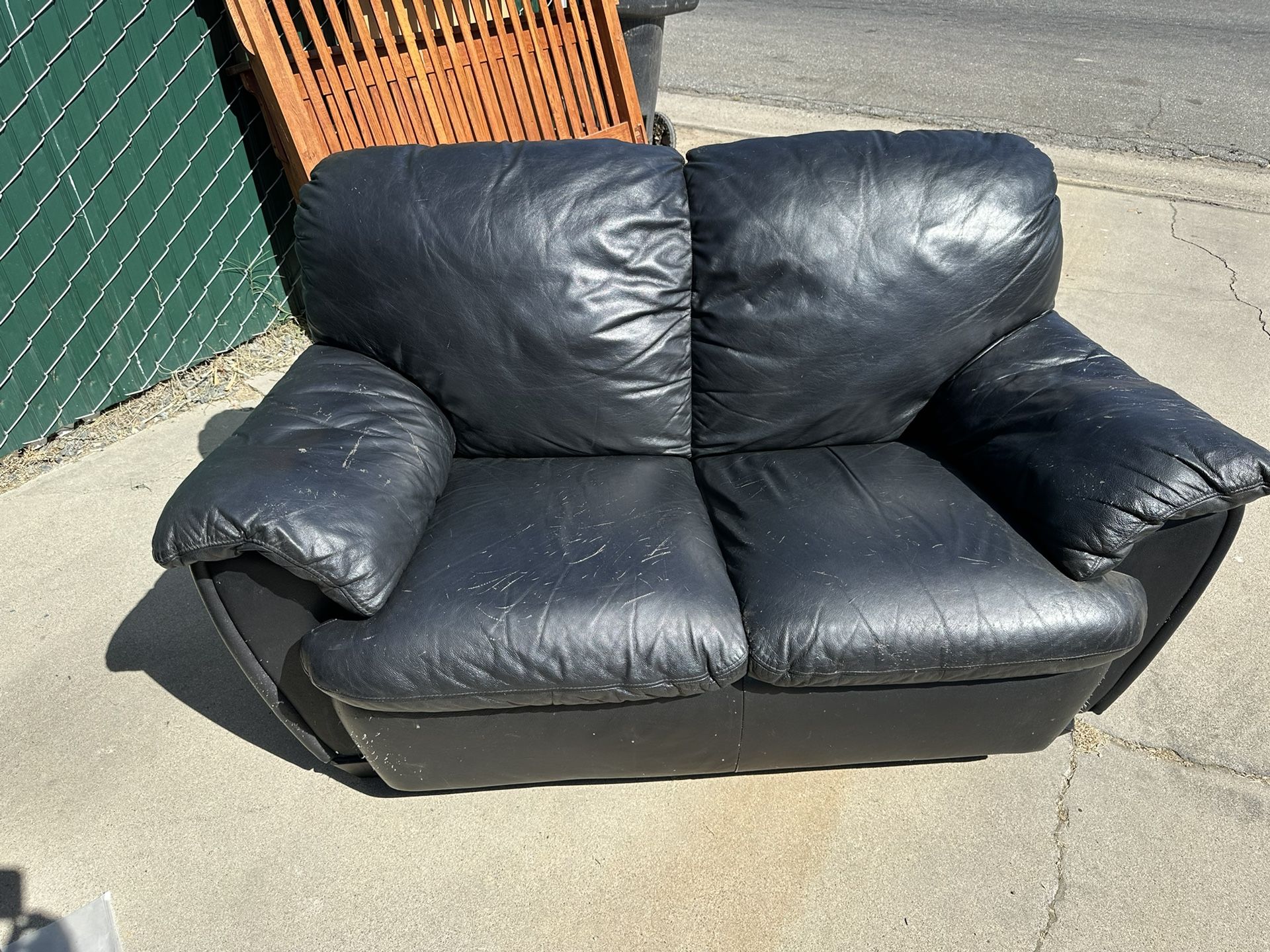 Black Leather Loveseat Sofa