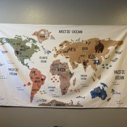 Animal World Map Tapestry