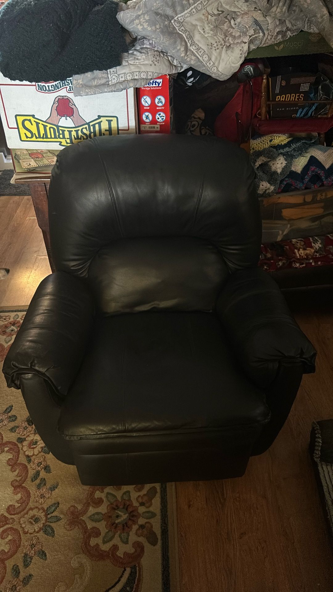Black Leather Recliner Chair