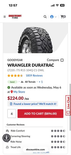 Good wrangler Durtrac Brand New