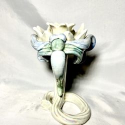 Fitz and Floyd dragonfly candlestick Iridescent 