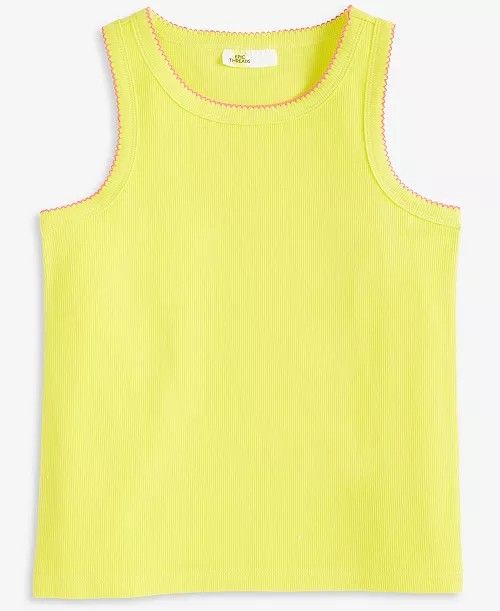 Epic Threads Solid Picot Edge Tank Top Electric Yellow XL (18/20)