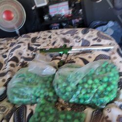 Bags Of Paint Ball Balls Plus The Gun $80.  It's Only Been Used Twice. 