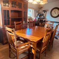 Real Cherry wood - Lighted Hutch and Dining Table 