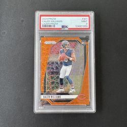 2024 Panini Orange Lazer Prizm #301 Caleb Williams Chicago Bears RC Rookie PSA 9
