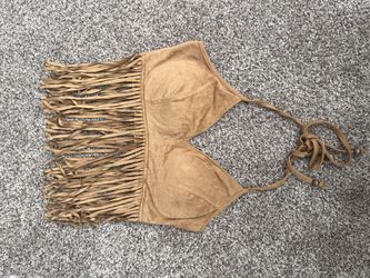Bozzolo Fringe Halter Top Small Festival Western Boho