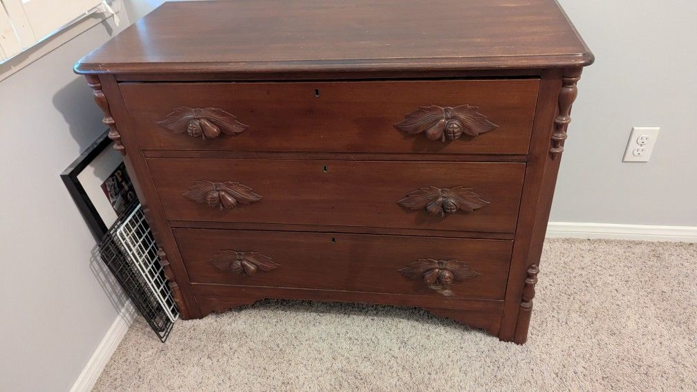 SOLID WOOD DRESSER/Hand Carved $200 OBO