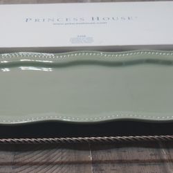 Charola rectangular Pavillon con base de metal de princess house,nuevo en caja