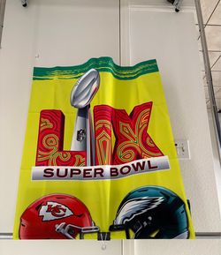 Super Bowl LIX Banner Flag Chiefs vs Eagles