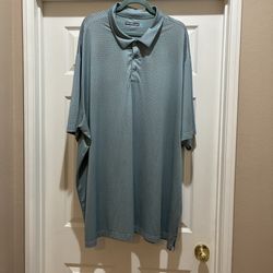 Roundtree & Yorke Performance Polo Shirt 4XT Green Plaid Stretch