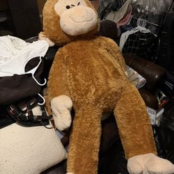 4 Foot Tall Stuffed Animal Monkey (light Brown)