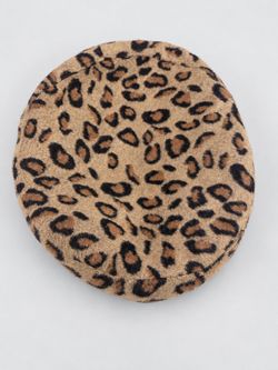 Leopard Print Wool Beret