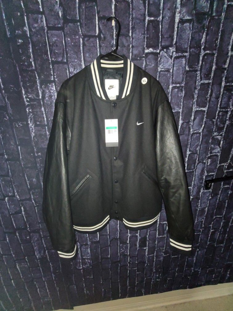 Nike Varsity Jacket Leather Sleeve Xl, Nike Hoddies
