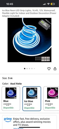 Vasten LED Ice Blue Neon LED Strip Lights 16.4ft