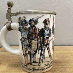 Authentic German Beer Stein W/ Pewter Lid