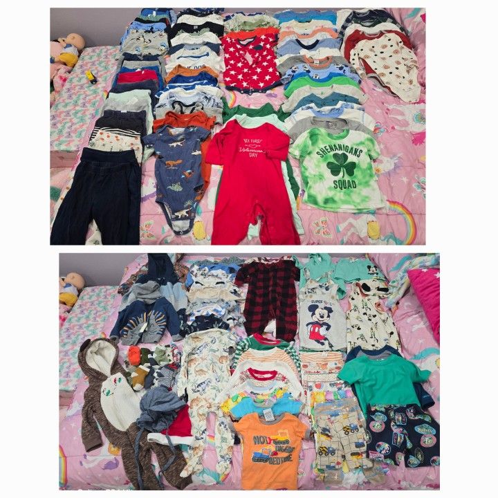 boys infant toddler 12 month clothes as pictured onesies, pants, shirts, socks, sweaters, jackets, hats, and holiday outfits