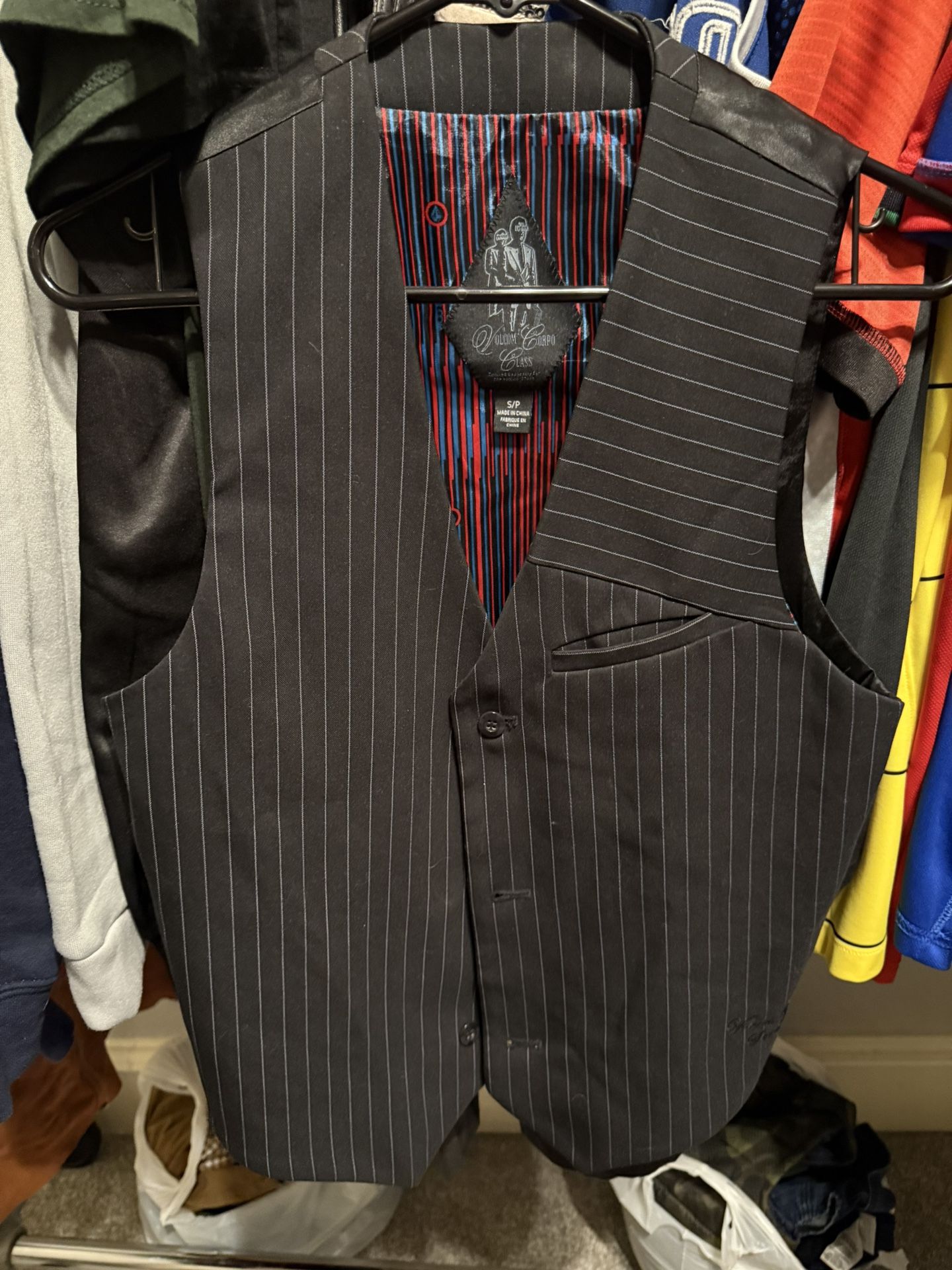 Mens volcom corpo medium Pinstripe Vest