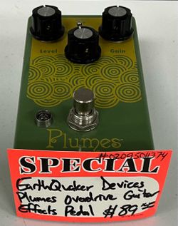 EarthQuaker Devices Plumes Overdrive Guitar Effects Pedal