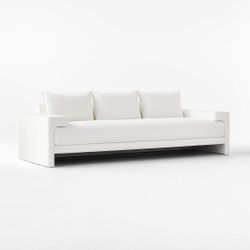 Camden 101" White Performance Fabric Sofa CB2