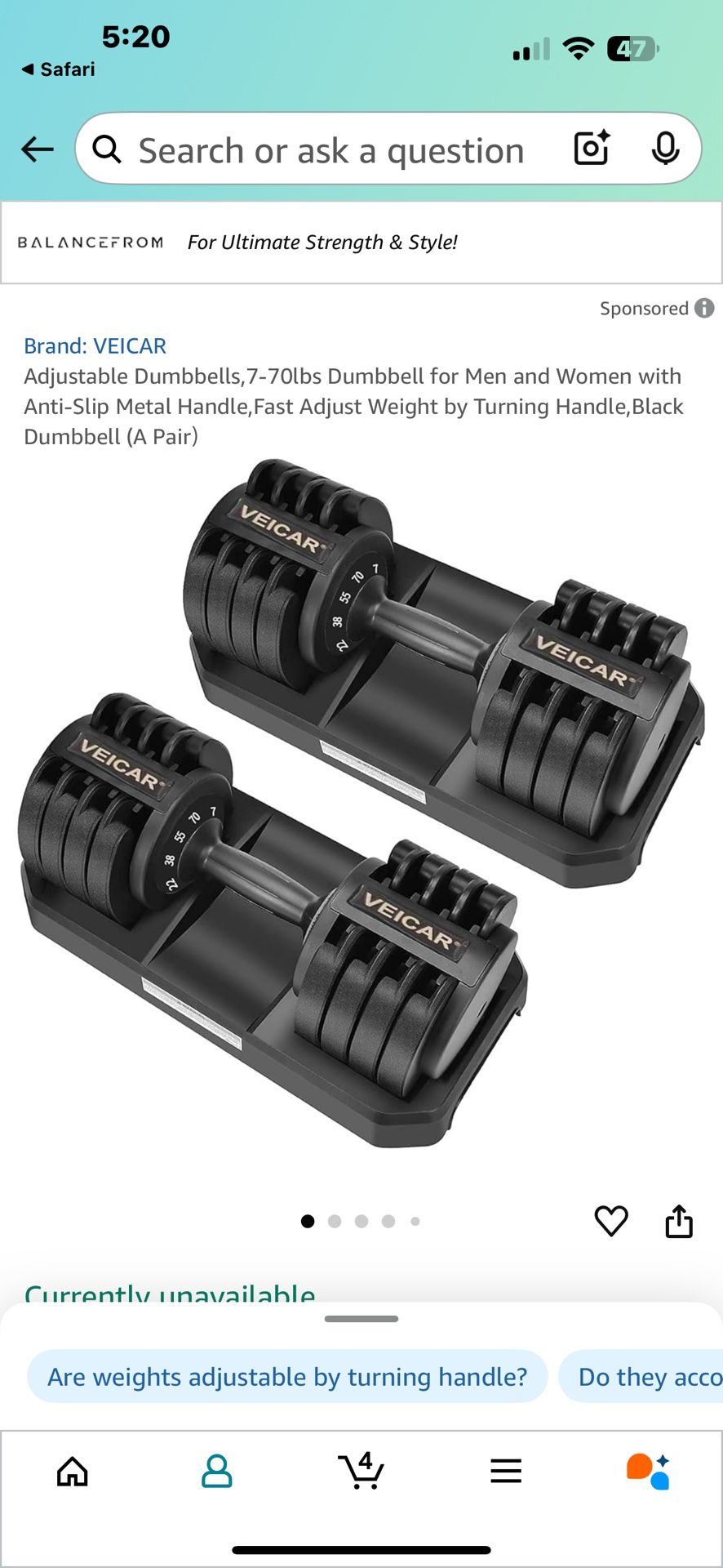 veicar dumbbell weights set