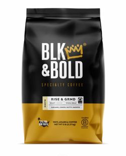 BLK & BOLD Medium Roast Whole Bean Coffee 5lbs Rise & Grind NEW SEALED