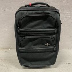 ATLANTIC Dark Green 2-Wheel Rolling Carry-On Luggage Suitcase Travel Bag  Great pre-owned condition. The wheels, zippers, retractible handle and the t