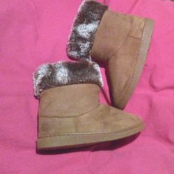 Brown Faux Fur Lining Boot