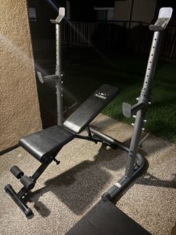Adjustable squat rack and weights bench $80 firm for both