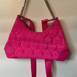 hot pink quilted heart purse