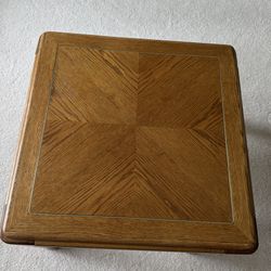   Solid Wood Square Corner Table with Inlay