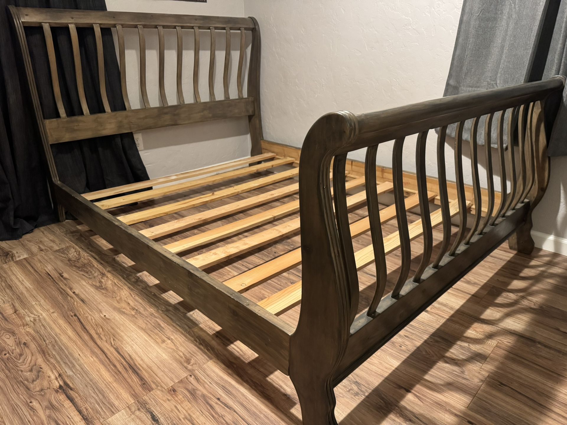 Queen Bed Frame And A Set Of Drawers For Sale