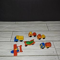 Vintage Plastic Mini Vehicles Kids Toys Trucks Cars & Plane Made In Germany