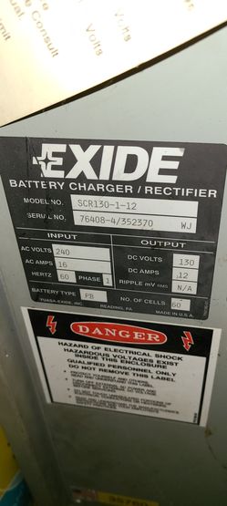 Exide industrial battery charger
