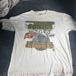 VTG 90s Seattle Super Sonics T-shirt Mens XL Western Conf Champ Single Stitch Tee