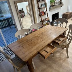 Dining Room Table With 6 Chairs (wood)