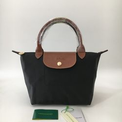 NWT Black Longchamp Le Pliage Original Mini Canvas Crossbody Tote XS