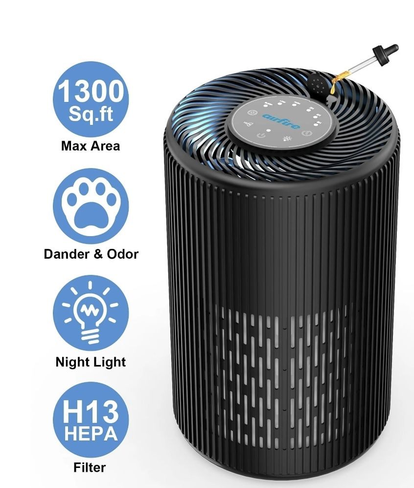AIRFIRE HEPA Air Purifier for Home up to 1300 Sq.ft, Air Purifiers for Allergies and Asthma, Bedroom, Pet Dander&Odor, Dust, Pollen, Wildfire/Smoke, M