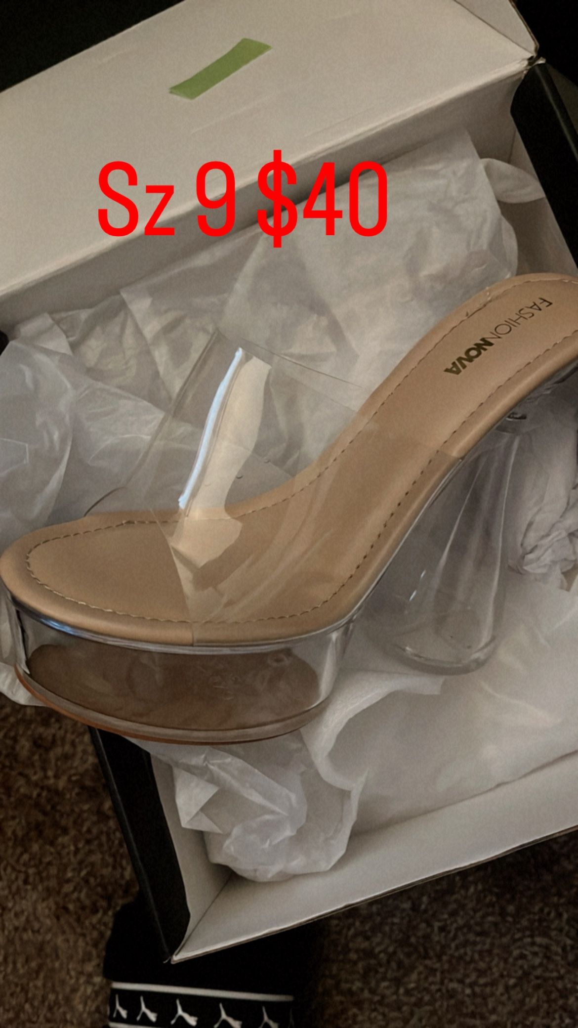 Clear Cone Heels From Fashion Nova