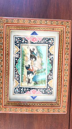 Persian Miniature Painting in Khatam Frame