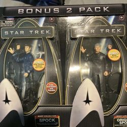 Star Trek Bonus 2 Pack Retired Warp Collection Spock and Original Spock- Sealed