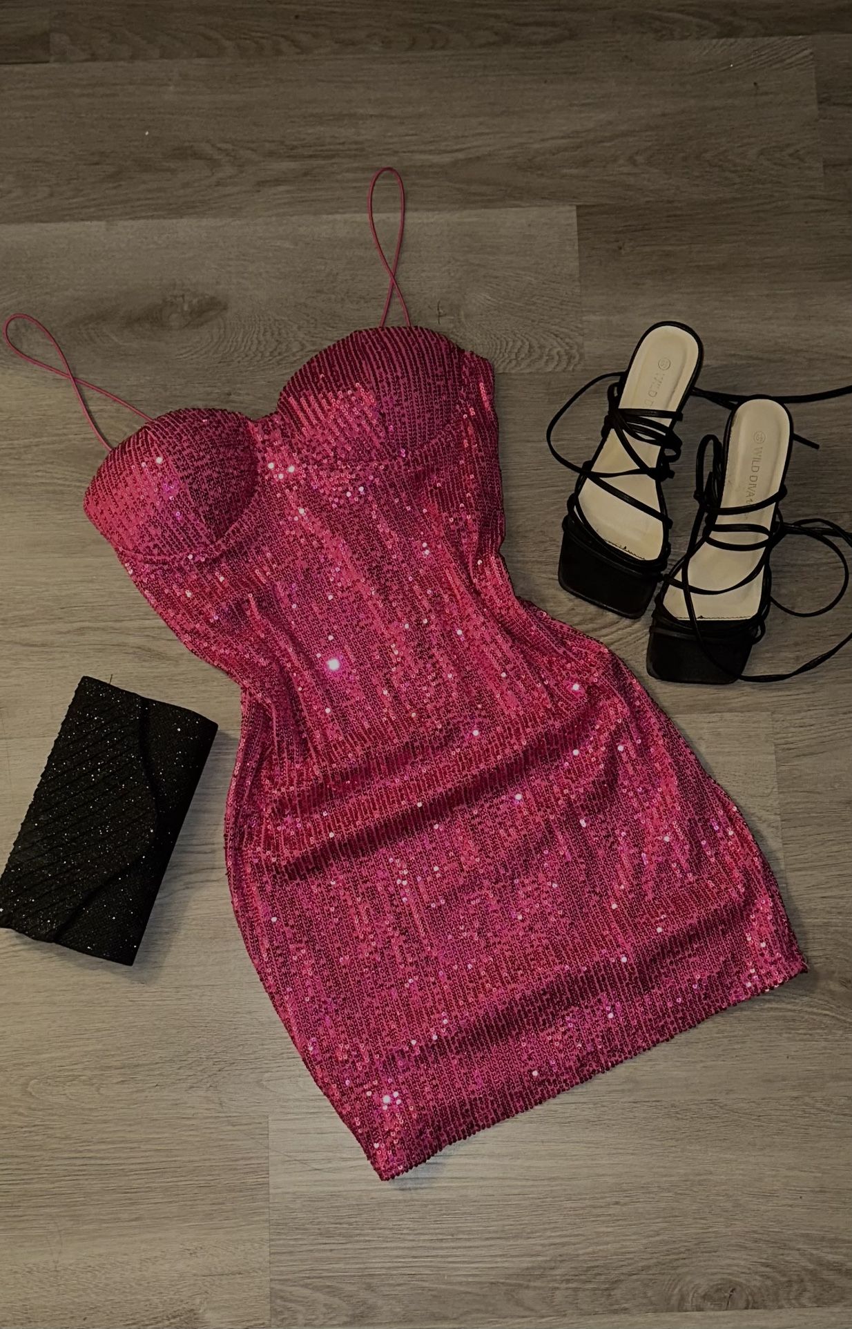 Hot Pink Sequence BodyCon Dress🤩