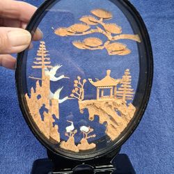 Chinese Cork Glass Display Size 7-1/4 × 5-1/2" Oval