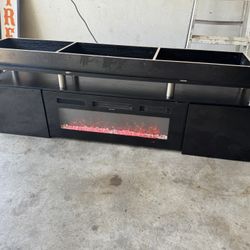 Black Fireplace Tv Stand 