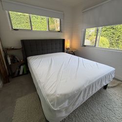 Queen Size Bed Mattress And Frame (Linenspa)