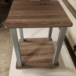 Small Gray Wood End Table