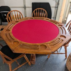 Oak Poker Dining Table 