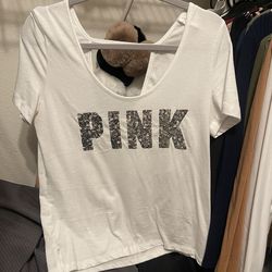 Pink shirt with silver size medium excellent condition